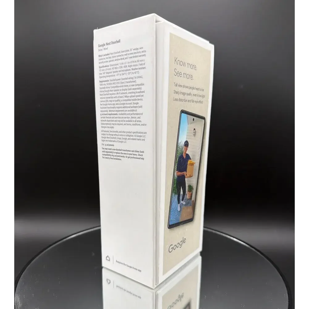 Google Nest Doorbell (Wired, 2nd Gen) Snow White Open Box